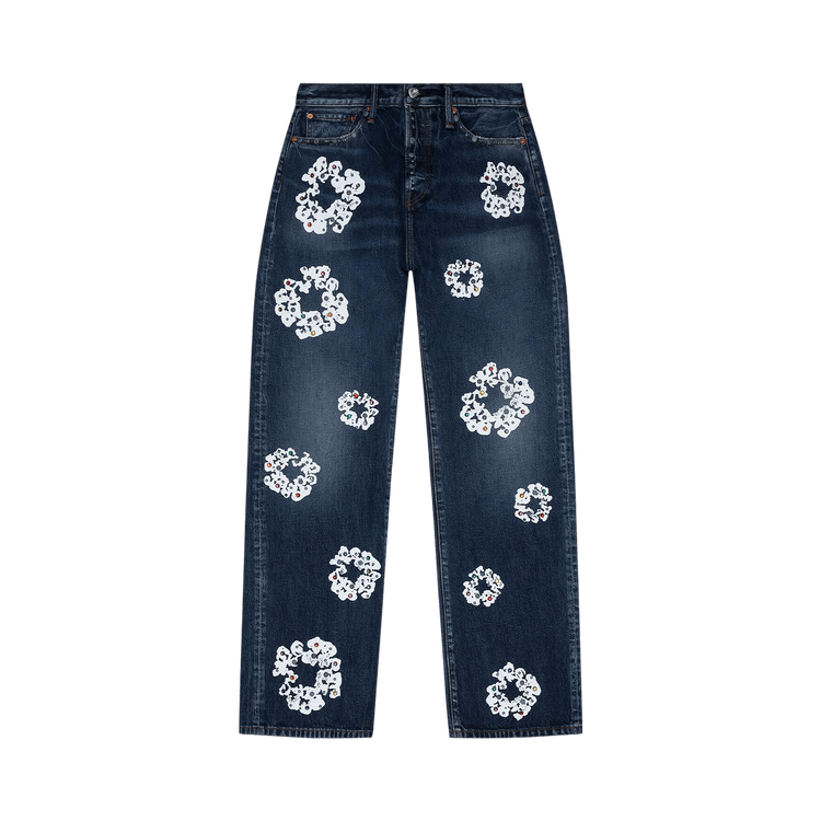 Denim Tears Baggy Rhinestone Cotton Wreath Denim Pant "Dark Wash"