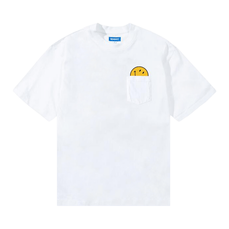 Market Smiley Peek-A-Boo Pocket T-Shirt "White"