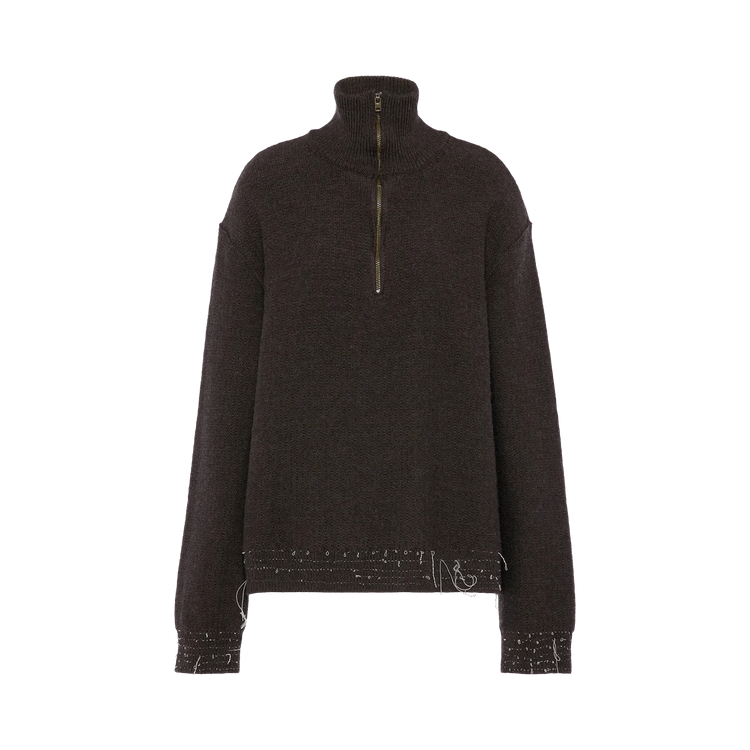Maison Margiela Quarter Zip Top "Brown"