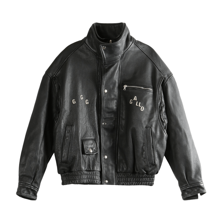 Paly Hollywood The Commission Leather Bomber Jacket "Black"