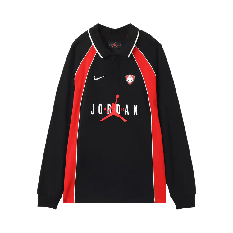 Air Jordan Flight Long-Sleeve Polo Jersey "Black/University Red"
