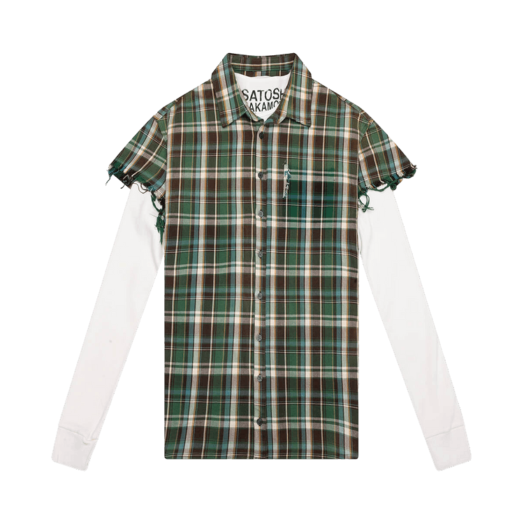 Satoshi Nakamoto Bender Cut Off Flannel "Green Plaid"