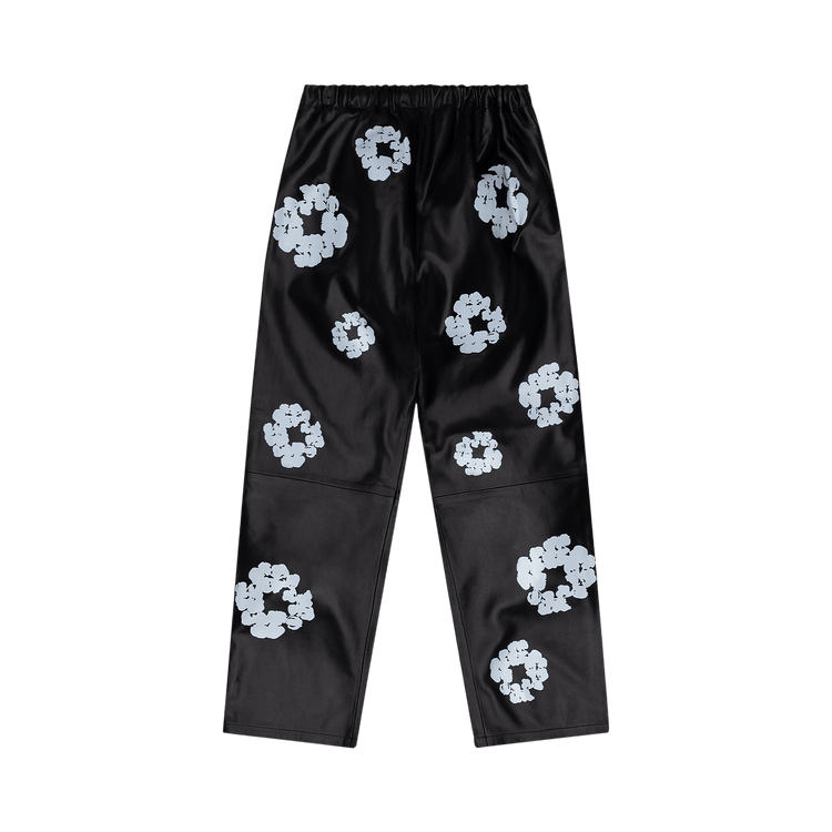 Denim Tears Leather Cotton Wreath Sweatpants "Black"