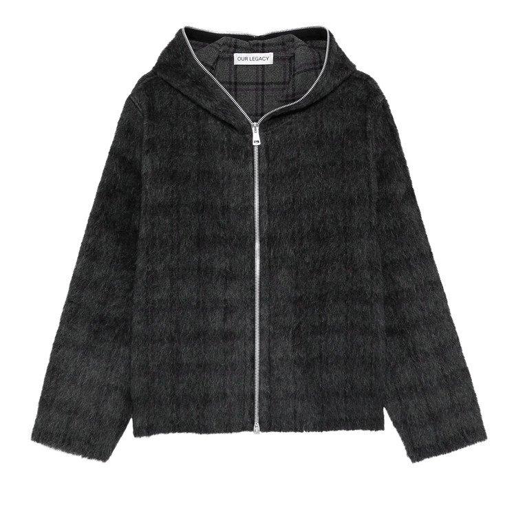 Our Legacy Full Zip Hood "Fuzzed Plum Check"