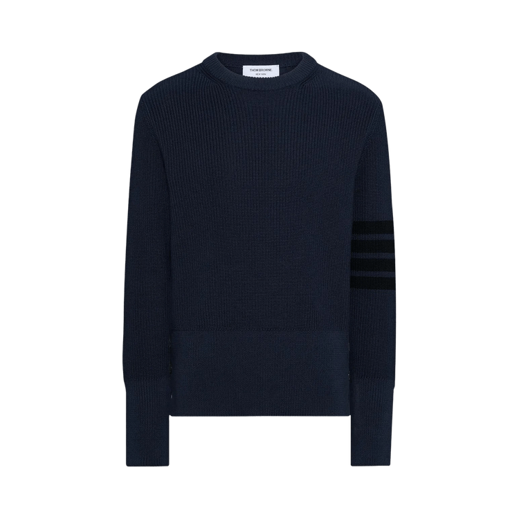 Thom Browne 4 Bar Stripe Classic Crew Neck Pullover "Navy"