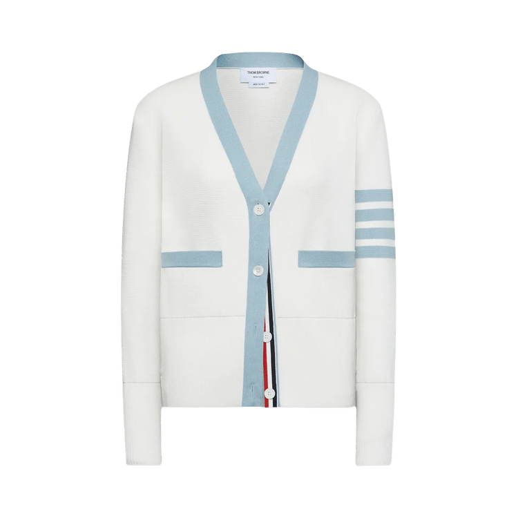 Thom Browne Milano Classic V Neck Cardigan "White"