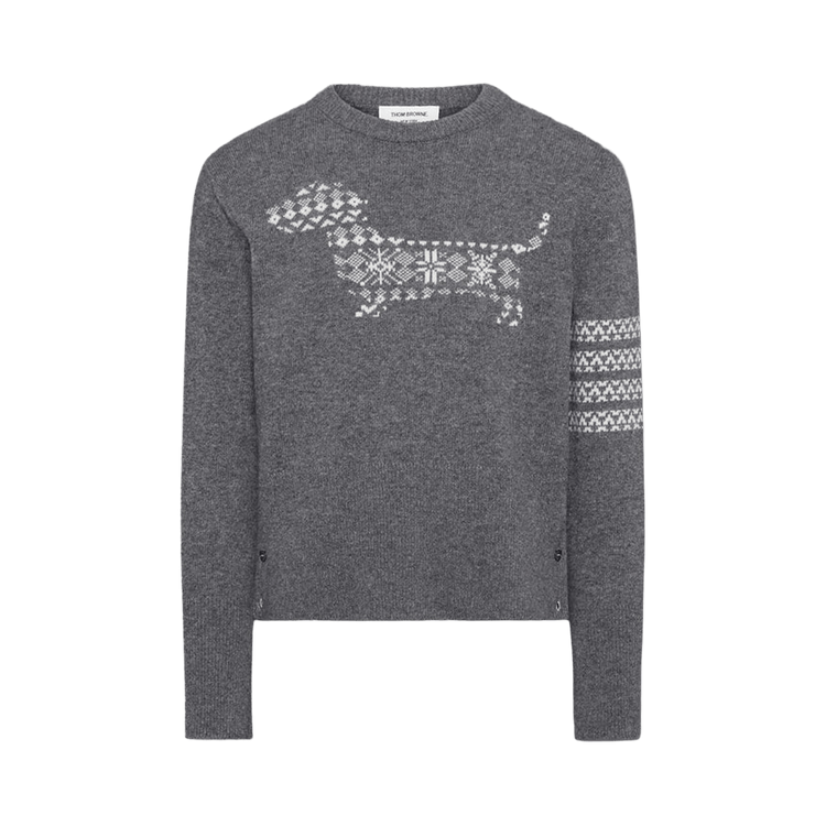 Thom Browne Holiday Hector Classic Crew Neck Pullover "Medium Grey"