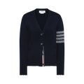 Thom Browne Holiday Hector Classic Fit V Neck Cardigan "Navy"