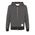 Thom Browne Classic Loopback Zip Up Hoodie "Dark Grey"