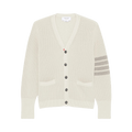 Thom Browne Tonal 4 Bar Stripe V Neck Cardigan "Beige"