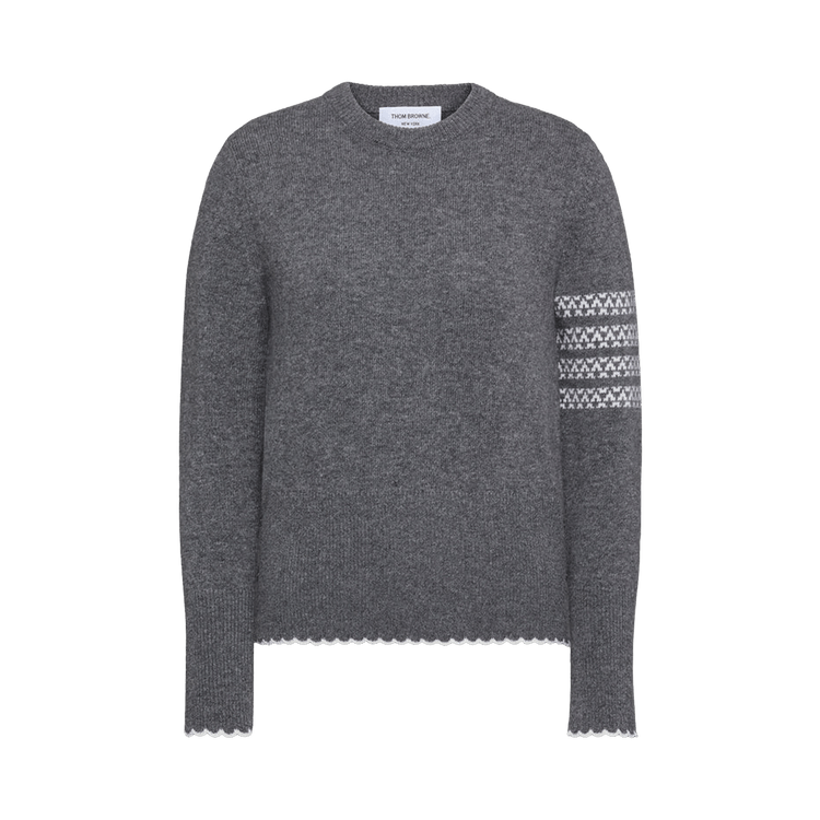 Thom Browne Holiday Hector Classic Fit Crew Neck Pullover "Medium Grey"
