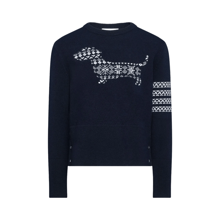 Thom Browne Holiday Hector Classic Crew Neck Pullover "Navy"