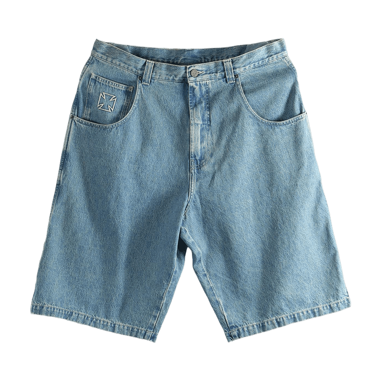 Vetements Biker Cross Hip-Hop Denim Shorts "Vintage Mid Blue"