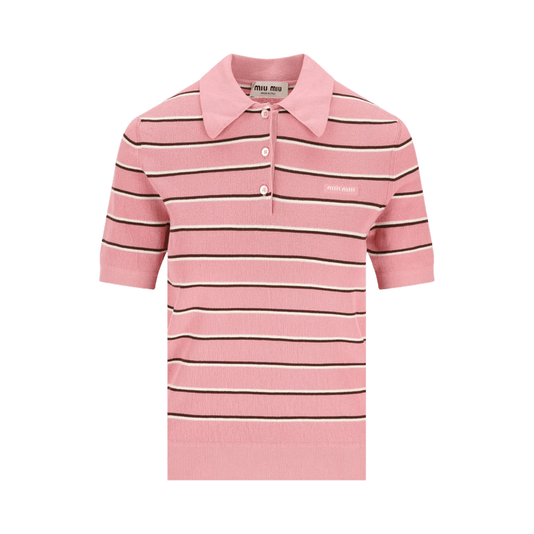 Miu Miu Striped Polo Shirt "Rosa"