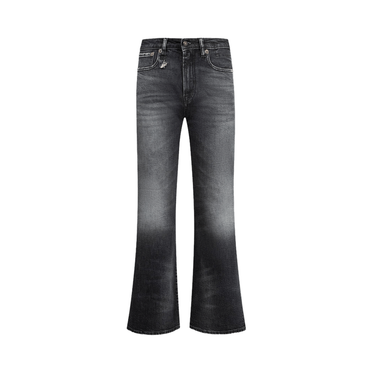 R13 Joan Cropped Flare Jean "Essex Black Stretch"