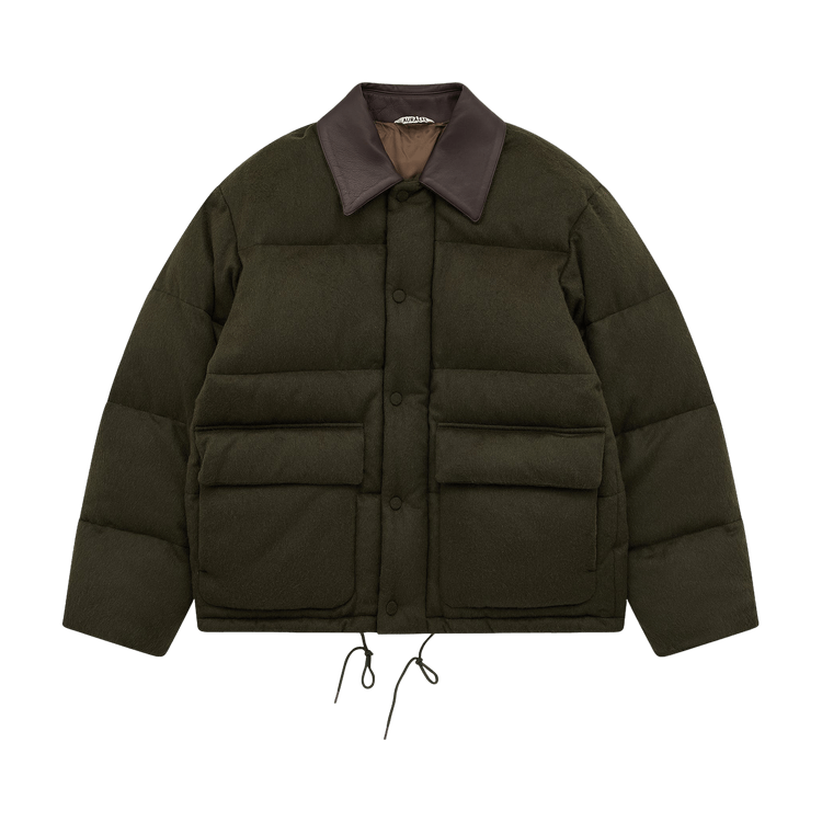 Auralee Baby Camel Flannel Down Blouson "Dark Olive"