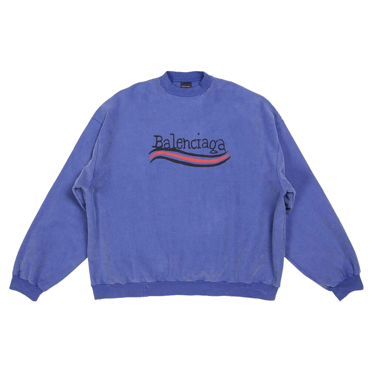 Balenciaga Hand-Drawn Political Campaign Oversized Sweatshirt "Blue"