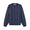 Balenciaga All Over Logo Crew Sweater "Navy"