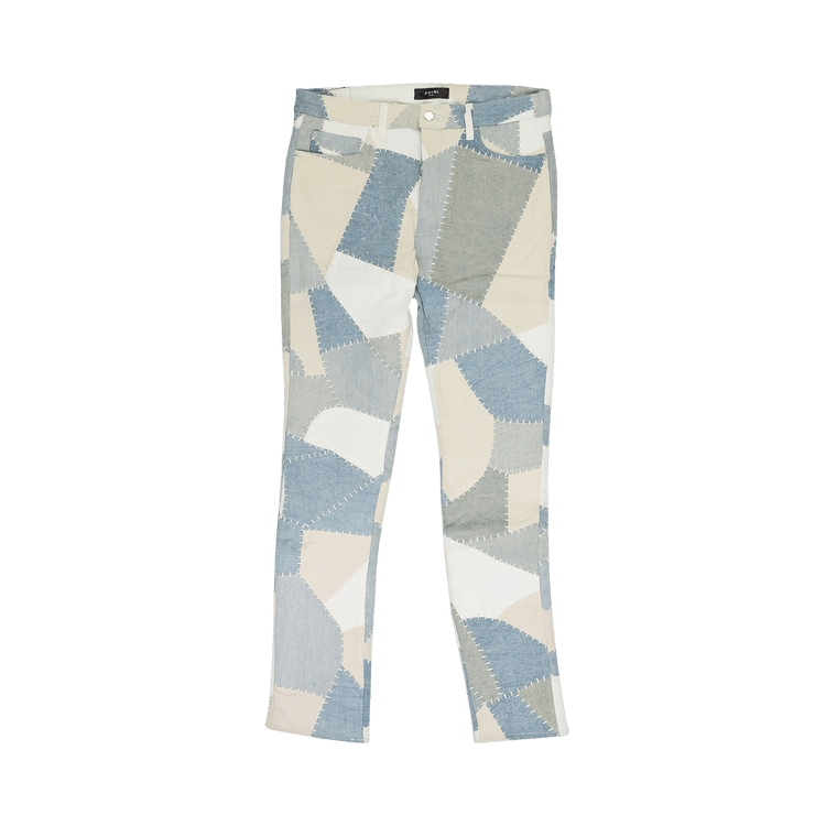 Amiri Denim Patchwork Skinny Jeans "Alabaster"