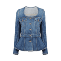 Chloé Peplum Riding Jacket "Faded Indigo"
