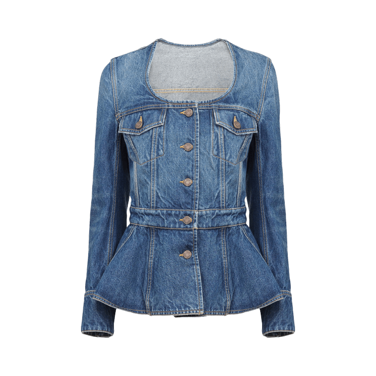 Chloé Peplum Riding Jacket "Faded Indigo"