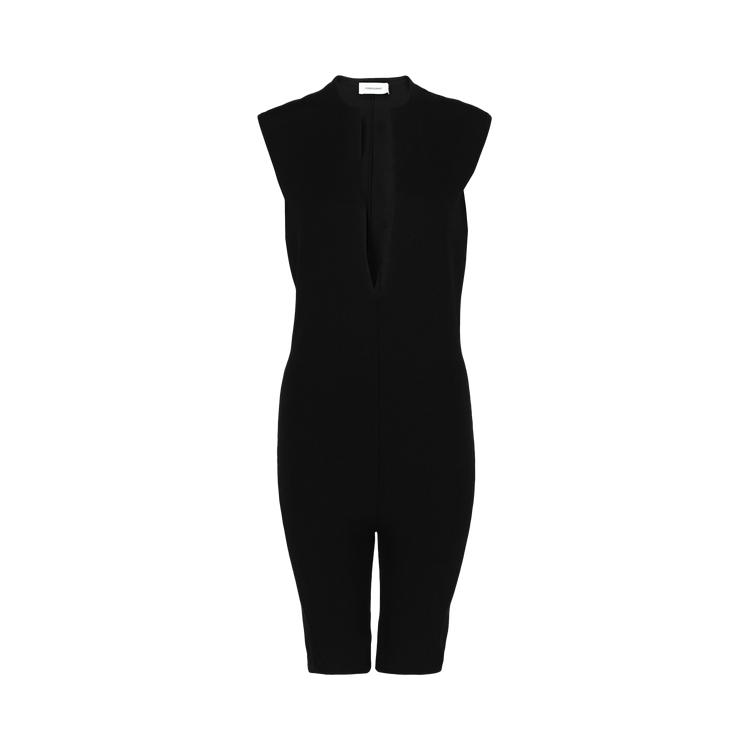 Ferragamo Plunging Sleeveless Romper "Black"