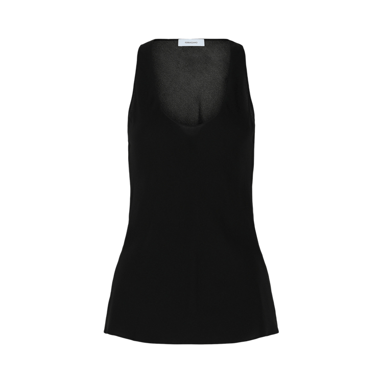 Ferragamo Silk Tank Top "Black"