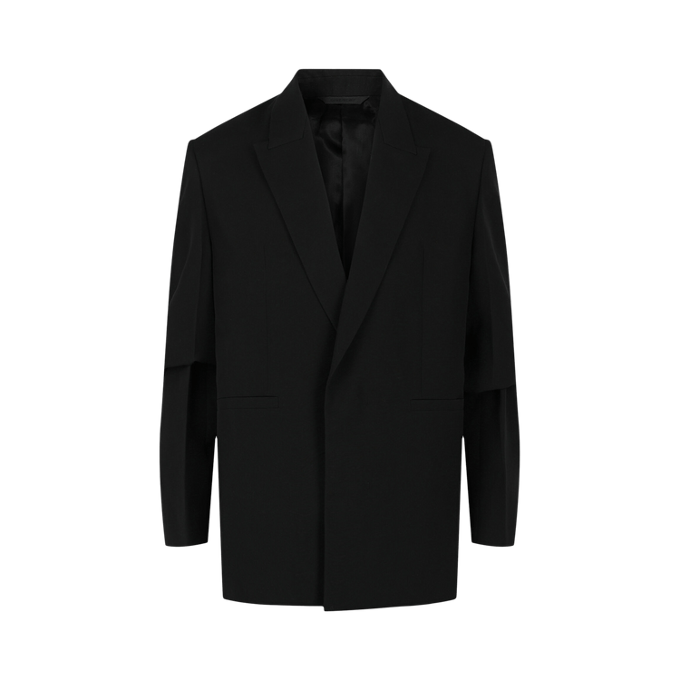 Givenchy Overlapped Lapel Oversized Blazer "Black"