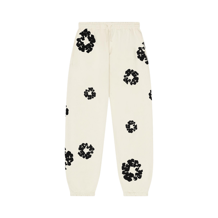 Denim Tears Black Cotton Wreath Sweatpants "Oatmeal"