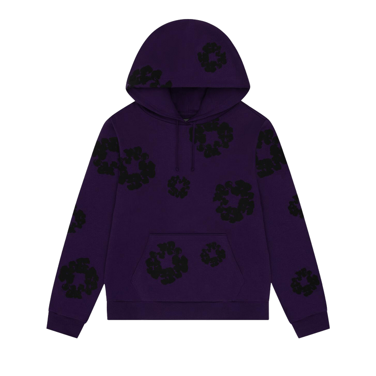 Denim Tears Black Cotton Wreath Hoodie "Purple"