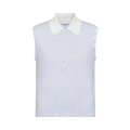 Thom Browne Milano Stitch Sleeveless Polo Shirt "Pale Grey"