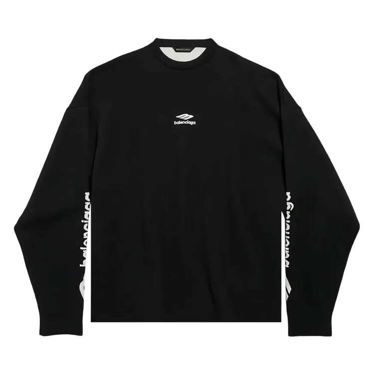 Balenciaga Ski Crewneck Long-Sleeve T-Shirt "Black/White"