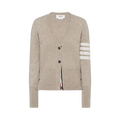 Thom Browne Jersey Stitch Classic V Neck Cardigan "Khaki"