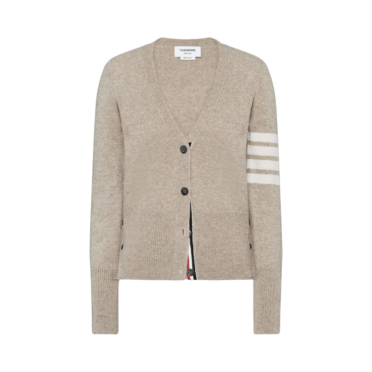 Thom Browne Jersey Stitch Classic V Neck Cardigan "Khaki"