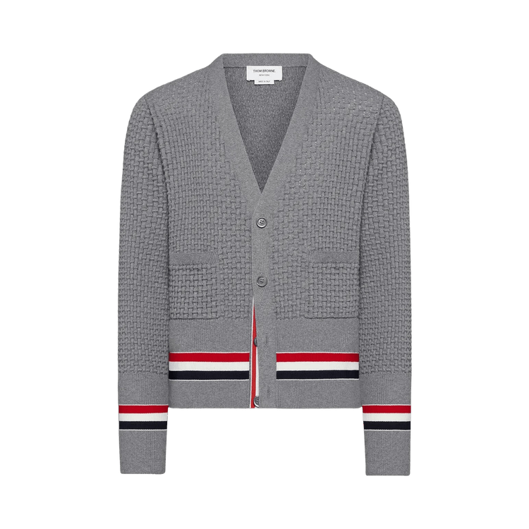 Thom Browne Classic V Neck Cardigan "Light Grey"