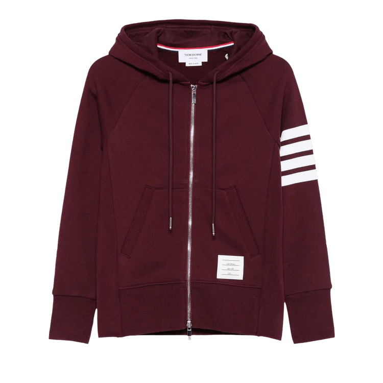 Thom Browne 4 Bar Classic Loopback Full Zip Hoodie "Burgundy"