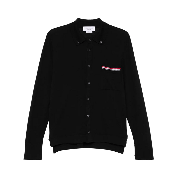 Thom Browne Jersey Stitch Button Down Point Collar Long-Sleeve Shirt "Black"