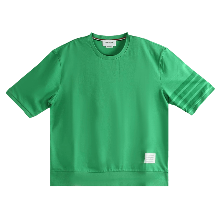 Thom Browne Garment Dyed Rib Cuff Tee "Light Green"