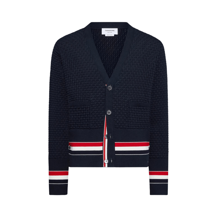 Thom Browne Classic V Neck Cardigan "Navy"