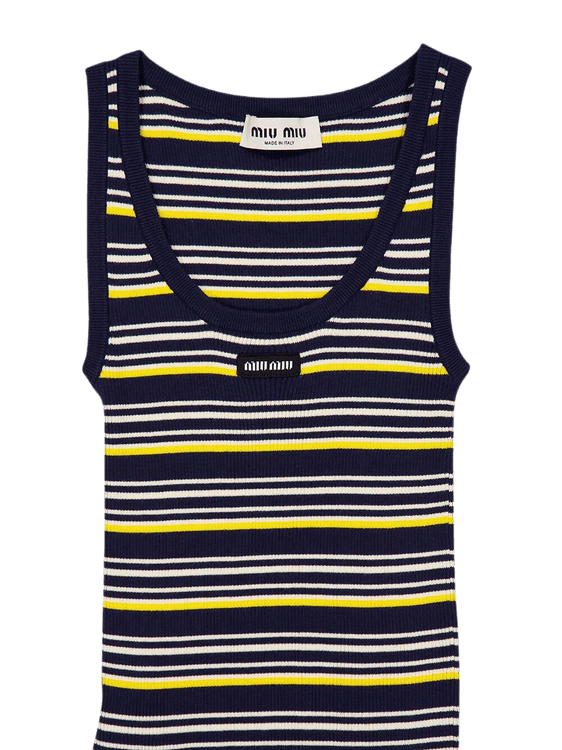 Miu Miu Canotta Stripe Top "Bleu"