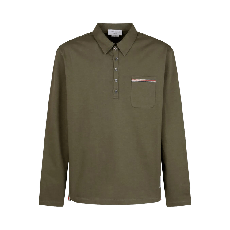 Thom Browne Oversized Long-Sleeve Polo "Dark Green"