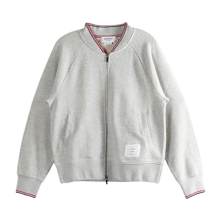 Thom Browne Tipping Pique Loopback Bomber "Light Grey"
