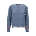 Thom Browne Pointelle Fair Isle Crew Neck Cardigan "Deep Blue"