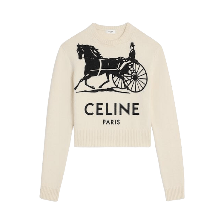 CELINE Crewneck Sweater "White/Black"