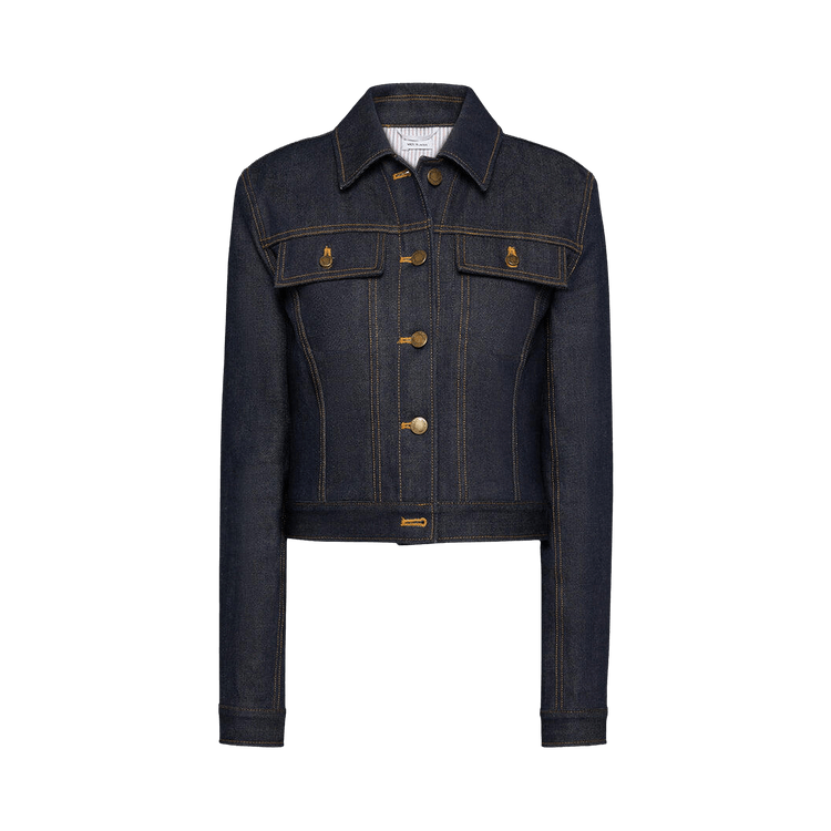 Thom Browne Shrunken Fit Denim Jacket In Japanese Selvedge Denim "Navy"