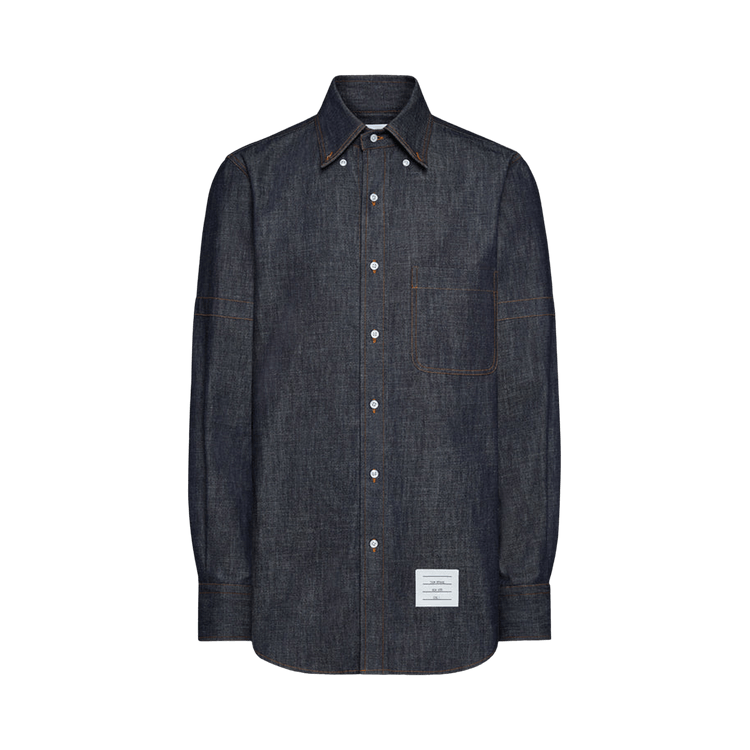 Thom Browne Long-Sleeve Denim Straight Fit Shirt "Navy"