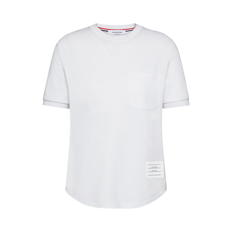 Thom Browne Short-Sleeve Tee In Cotton Milano "White"