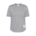 Thom Browne Short-Sleeve Tee In Cotton Milano "Light Grey"