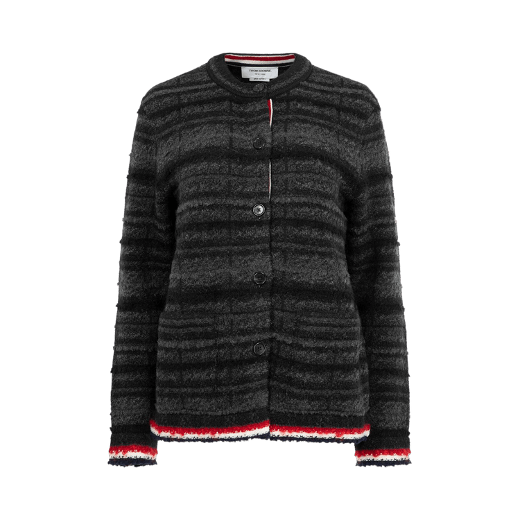 Thom Browne Tartan Check Inlay Cardigan "Black"