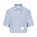 Thom Browne Classic Cropped Oxford Short-Sleeve Shirt "Light Blue"